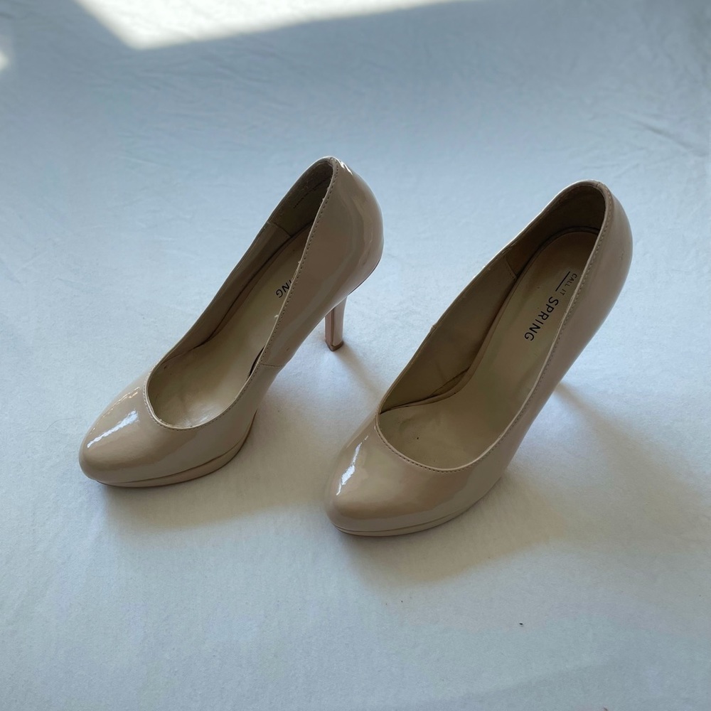 Call It Spring Glossy Nude Size 6 Heels